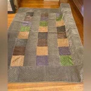 POTTERY BARN Velvet Patchwork Quilt cottagecore Vintage 100% Cotto…
